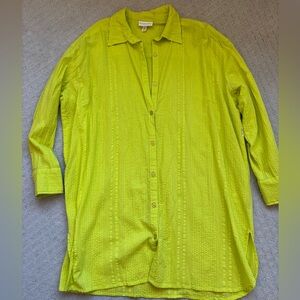 Sea Level Swim Vibrant Lime Button-Down Swim Coverup
